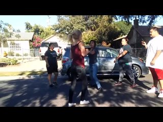 fall neighborhood street fistfight