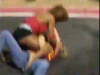 fight before crowd in mall parking lot